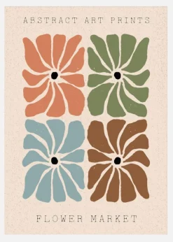 Abstract Art Flowers Canvastavla (30x40 cm)
