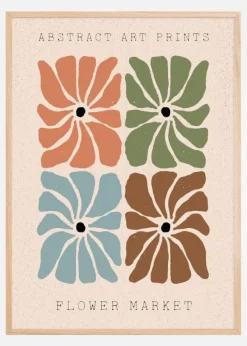 Abstract Art Flowers Poster (21x29.7 cm (A4))