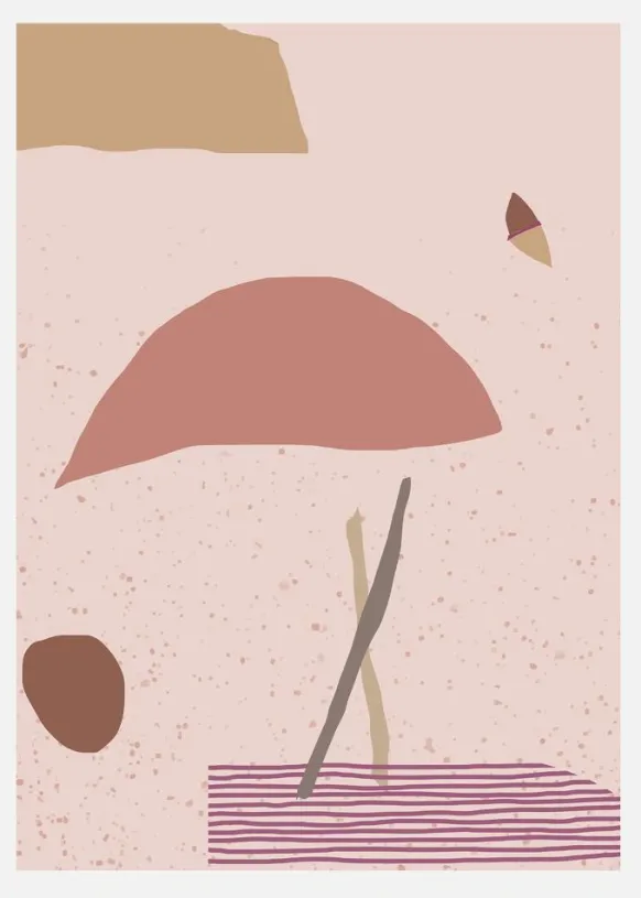 Abstract Art - Pink Canvastavla (30x40 cm)
