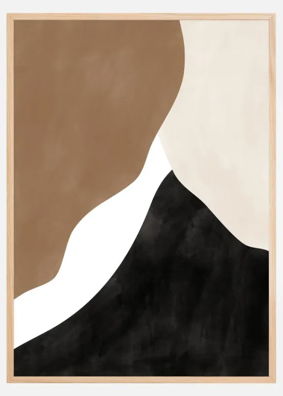 Abstract Beige and Brown Art No.1 Poster (21x29.7 cm (A4))