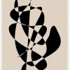Abstract Black Shapes Artwork Canvastavla (30x40 cm)