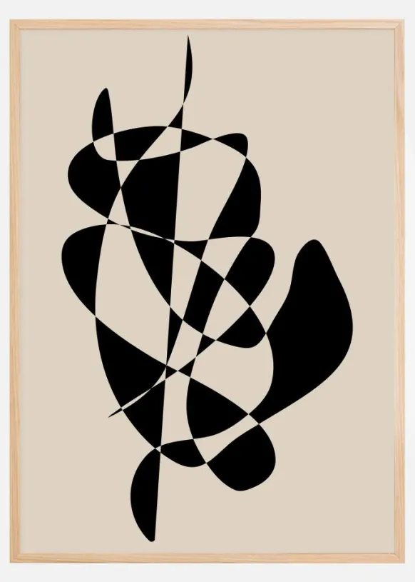 Abstract Black Shapes Artwork Poster (21x29.7 cm (A4))