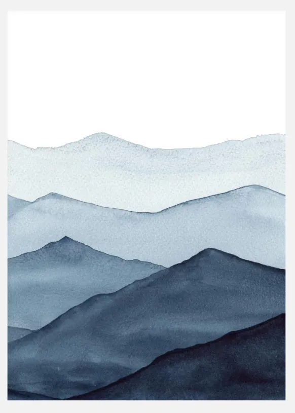 Abstract Blue Canvastavla (30x40 cm)