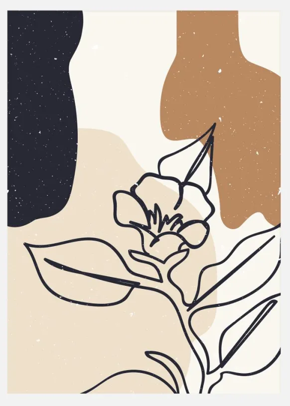 Abstract Composition Flower Canvastavla (30x40 cm)