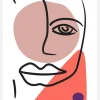 Abstract Face - Red II Canvastavla (30x40 cm)