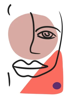 Abstract Face - Red II Poster (21x29.7 cm (A4))