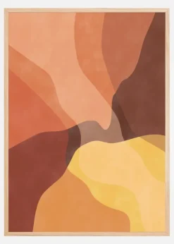 Abstract yellow and orange Poster (21x29.7 cm (A4))