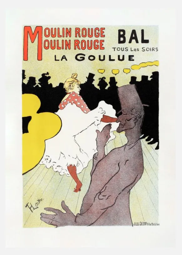 Affiche Pour Le Moulin Rouge La Goulue (1898 Canvastavla (30x40 cm)
