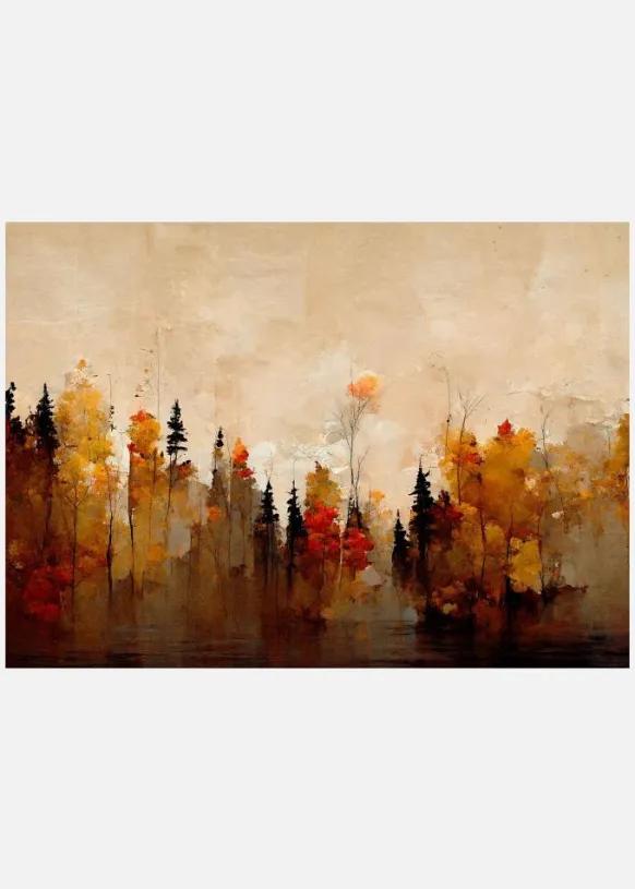 A Forest In Autumn Canvastavla (30x40 cm)