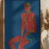 A Man Posing Blue Poster (21x29.7 cm (A4))