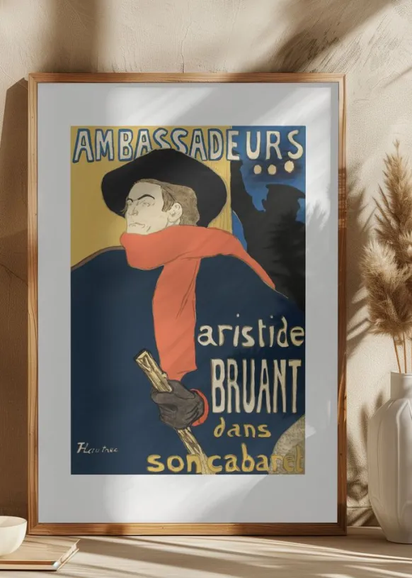 Ambassadeurs Aristide Bruant Dans Son Cabaret (1892) Poster (21x29.7 cm (A4))