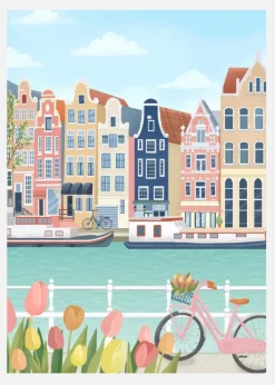 Amsterdam City Canvastavla (30x40 cm)