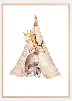 Animal sleepover Poster (21x29.7 cm (A4))