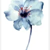 Aquarelle Flower - Blue Canvastavla (30x40 cm)