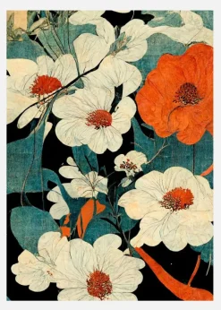 Asian Flowers Canvastavla (30x40 cm)
