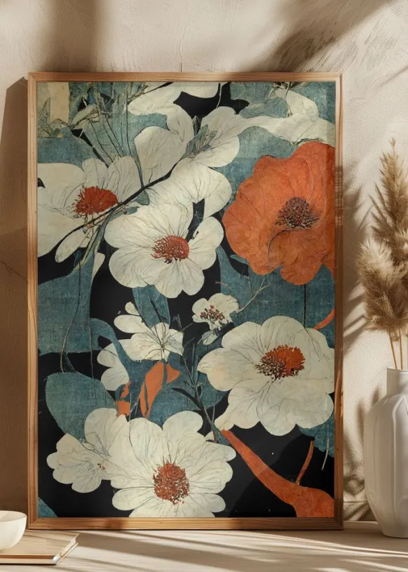 Asian Flowers Poster (21x29.7 cm (A4))