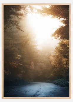 Autumn Misty Road Poster (21x29.7 cm (A4))