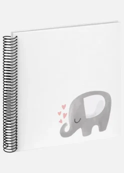 Baby Elephant Hearting Spiralalbum Vit - 24x24 cm (40 Vita sidor / 20 blad)