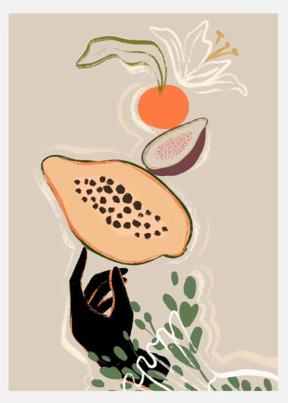 Balancing Fruits Canvastavla (30x40 cm)