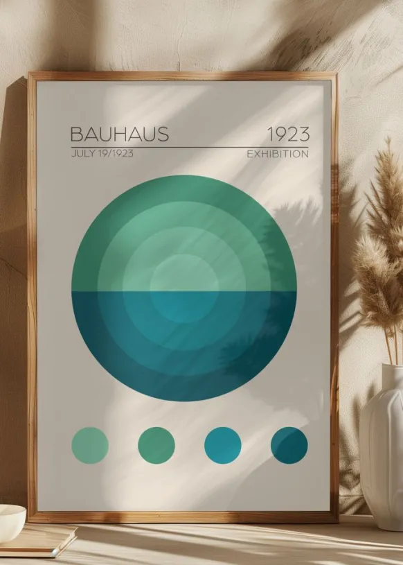 Bauhaus Mavi Daire Poster (21x29.7 cm (A4))