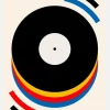 Bauhaus Musik Retro Illustration Canvastavla (30x40 cm)