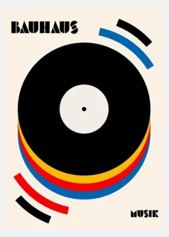 Bauhaus Musik Retro Illustration Canvastavla (30x40 cm)