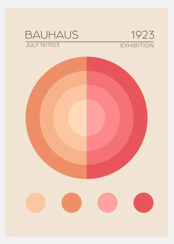 Bauhaus Pembe Daire Canvastavla (30x40 cm)