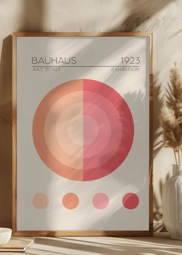 Bauhaus Pembe Daire Poster (21x29.7 cm (A4))
