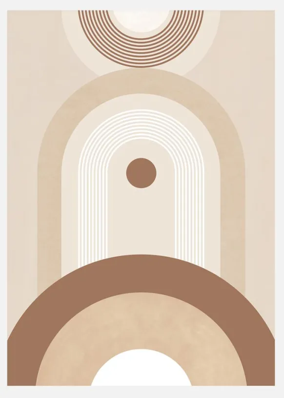 Beige Mid Century No.2 Canvastavla (30x40 cm)