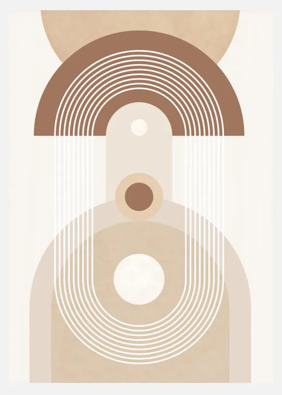 Beige Mid Century No.3 Canvastavla (30x40 cm)
