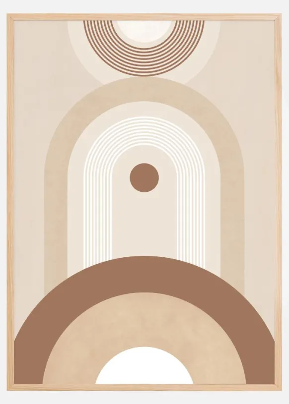 Beige Mid Century Poster No.2 Poster (21x29.7 cm (A4))