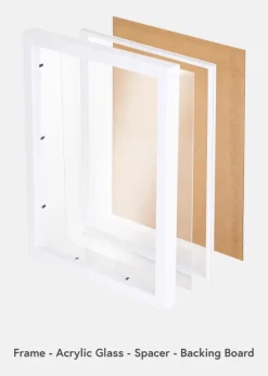BGA Boxram Vit 40x60 cm - Passepartout Vit 30x50 cm