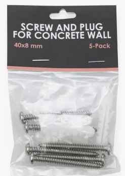 BGA Skruv och plugg för betongvägg - 5-pack (40x8 mm)