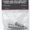 BGA Skruv och självborrande plugg för gipsvägg - 4-pack (13x26 mm)