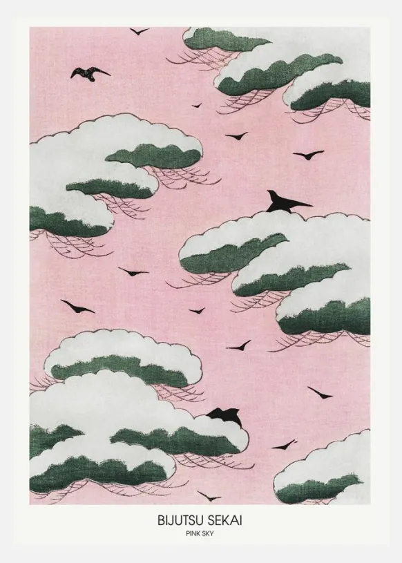 Bijutsu Sekai - Pink Sky Canvastavla (30x40 cm)