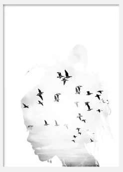 Bird Head B&w Canvastavla (30x40 cm)