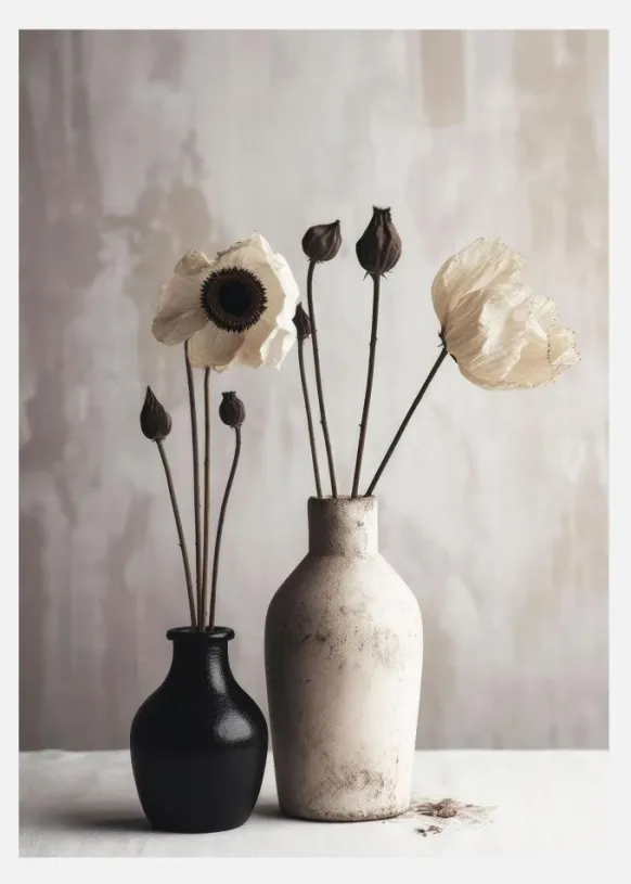 Black And White Ceramic No 1 Canvastavla (30x40 cm)