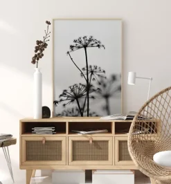 Black And White Flowers Poster (21x29.7 cm (A4))