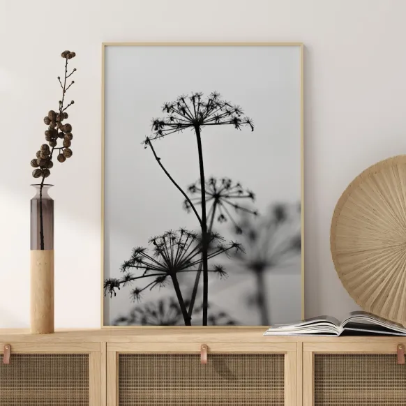 Black And White Flowers Poster (21x29.7 cm (A4))