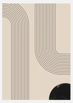 Black Minimal Line Art Canvastavla (30x40 cm)