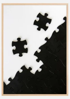 Black Puzzle Piece Poster (21x29.7 cm (A4))