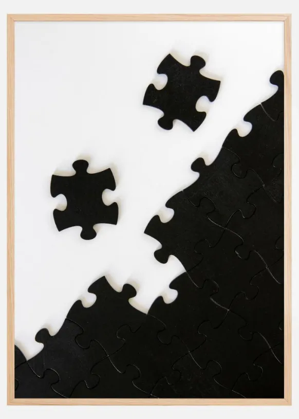 Black Puzzle Piece Poster (21x29.7 cm (A4))