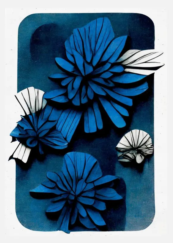 Blue Blossoms Canvastavla (30x40 cm)