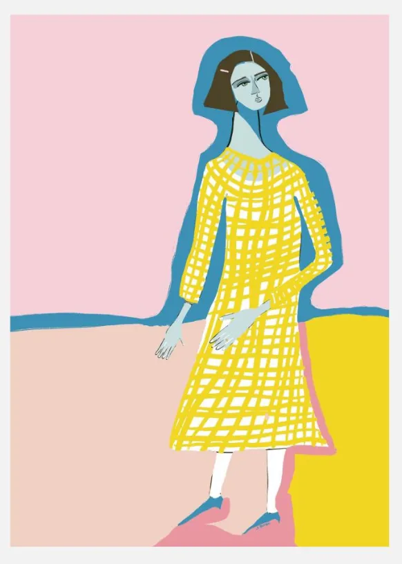 Blue Lady Canvastavla (30x40 cm)