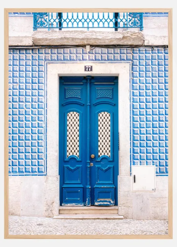 Blue Lisbon Door Poster (21x29.7 cm (A4))