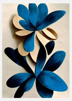 Blue Nymphaea Canvastavla (30x40 cm)