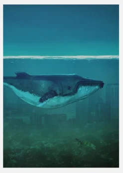Blue Whale Canvastavla (30x40 cm)