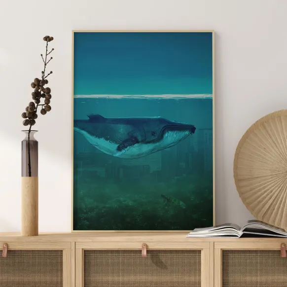 Blue Whale Poster (21x29.7 cm (A4))