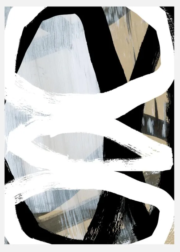 Bold Black On White No3 Canvastavla (30x40 cm)