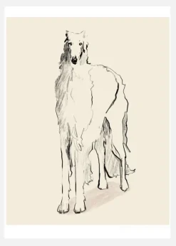 Borzoi Russian Wolfhound Pandc Canvastavla (30x40 cm)